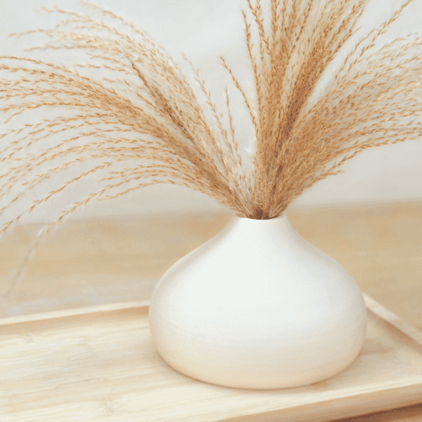 vase boule blanc mat